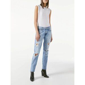 Frame Le Garcon with Rips in Beldon Jeans Distressed Light Wash Women 24‎